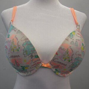 Victoria's Secret Push up Bra #36010500 Women's Size 36D  Gorgeous fun colors